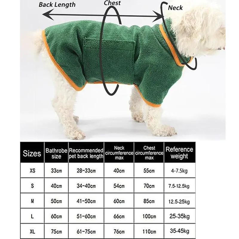 Microfiber Absorbent Pet Drying Coat
