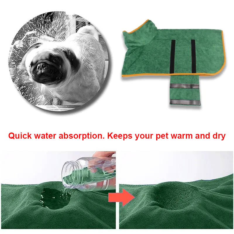 Microfiber Absorbent Pet Drying Coat