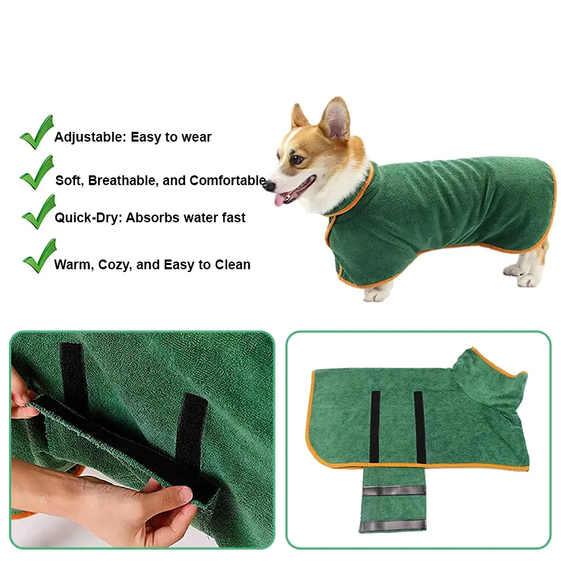 Microfiber Absorbent Pet Drying Coat