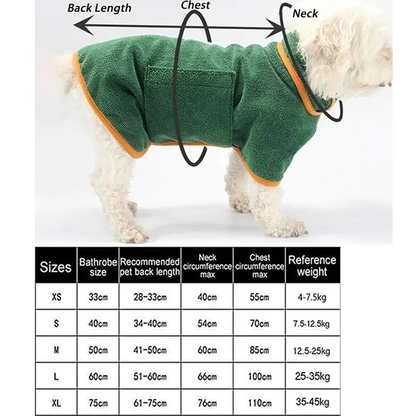 Microfiber Absorbent Pet Drying Coat